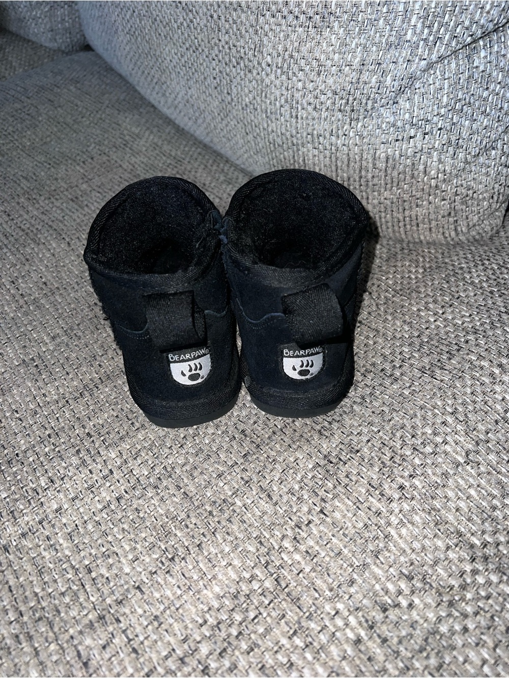 BearPaw Kids Black Suede Pull-On Boots